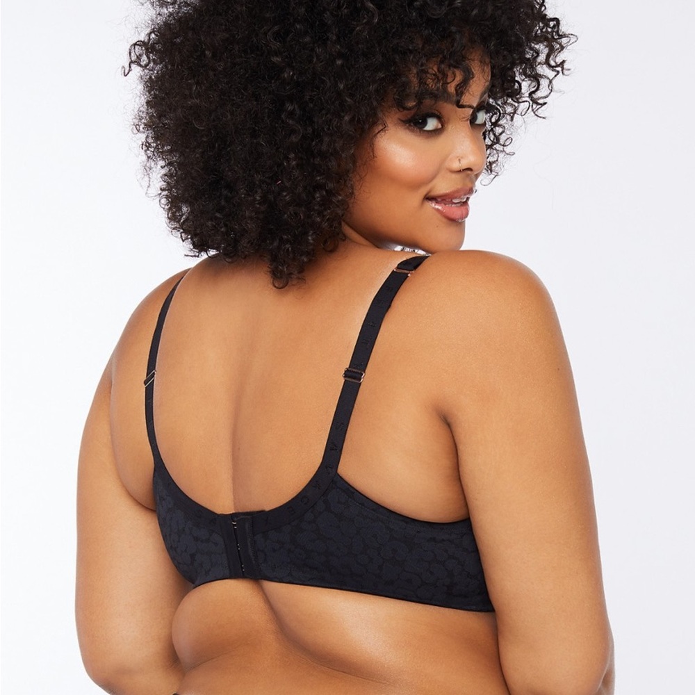 Savage x Fenty - Leopard Lace T- Shirt Bra - Black - Size 40DD - Picture 3 of 6